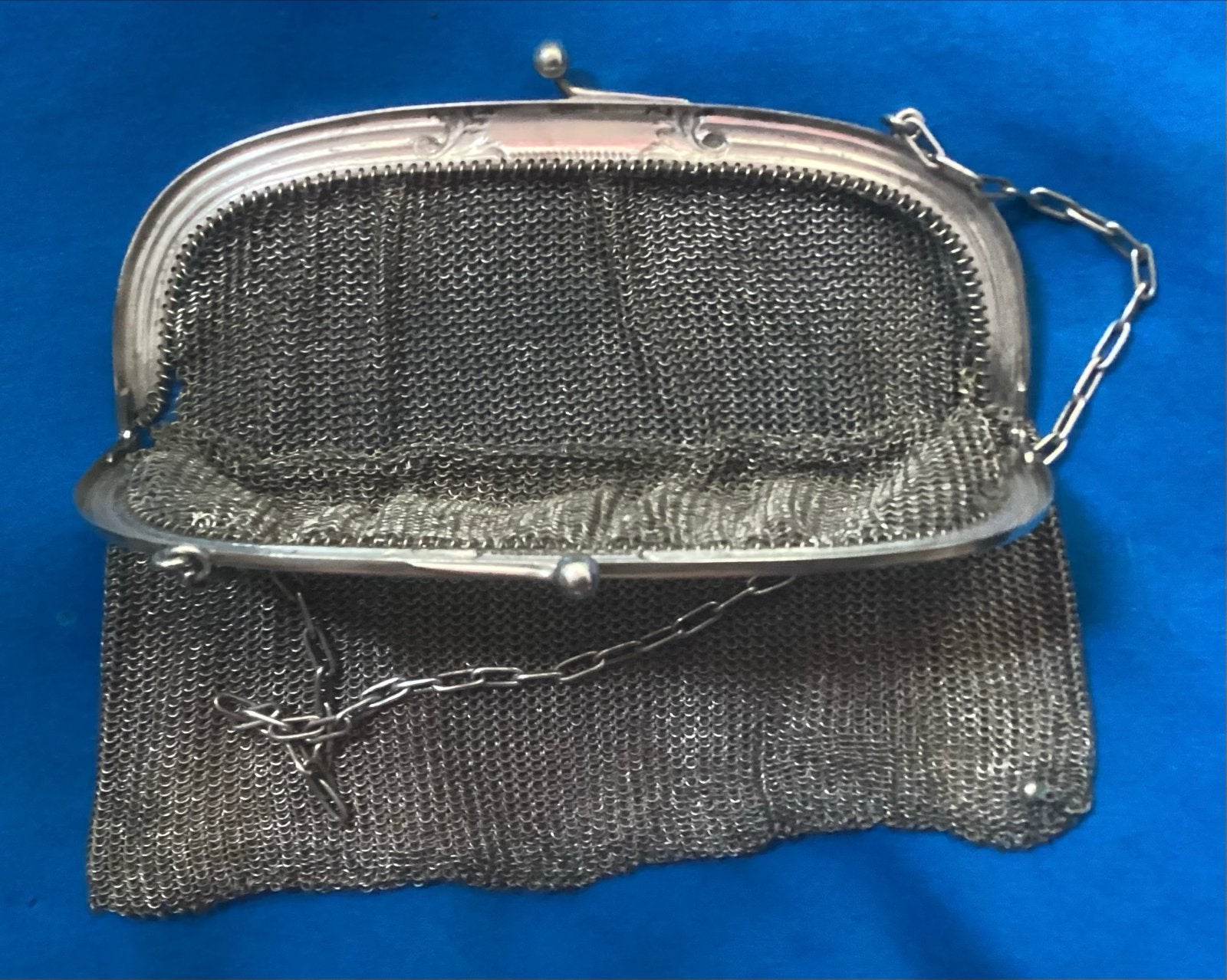 Antieke Zilverkleurige Beurs met Ketting - Elegante Mesh Tas, Verzenden, Zilver