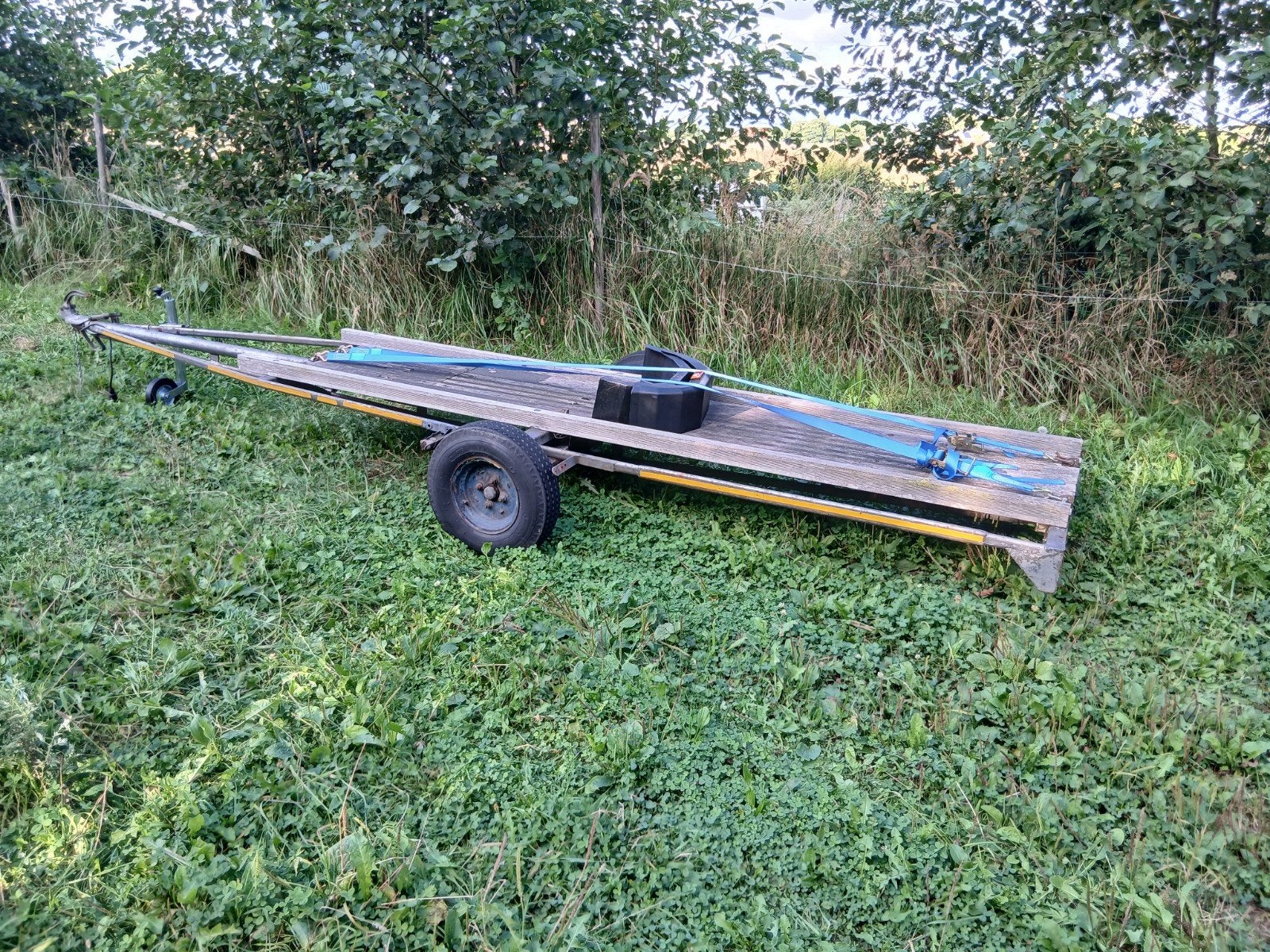 lange trailer voor platbodem boot of vervoer scooter, Ophalen, Gebruikt