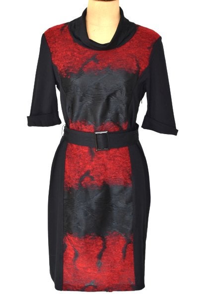 Marie Mero jurkje, sexy jurk, zwart/rood, Mt. M, Maat 38/40 (M), Marie Mero, Zo goed als nieuw, Knielengte