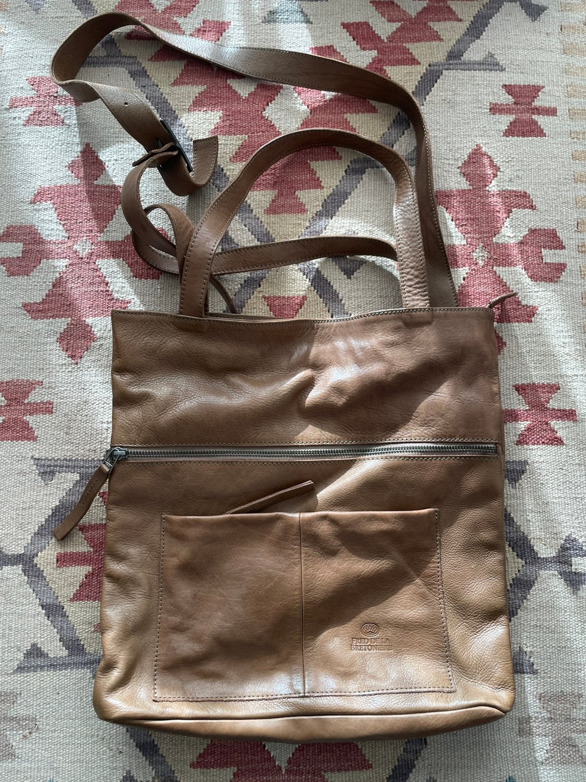Shopper/tote/crossbody, Fred de la Bretoniere, leer, Verzenden, Gebruikt, Overige typen