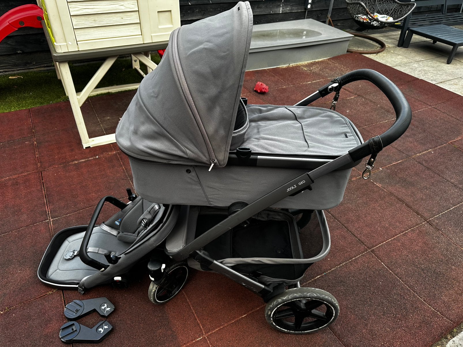 Joolz Geo3, Kinderen en Baby's, Kinderwagens en Combinaties, Gebruikt, Combiwagen, Verstelbare duwstang, Ophalen