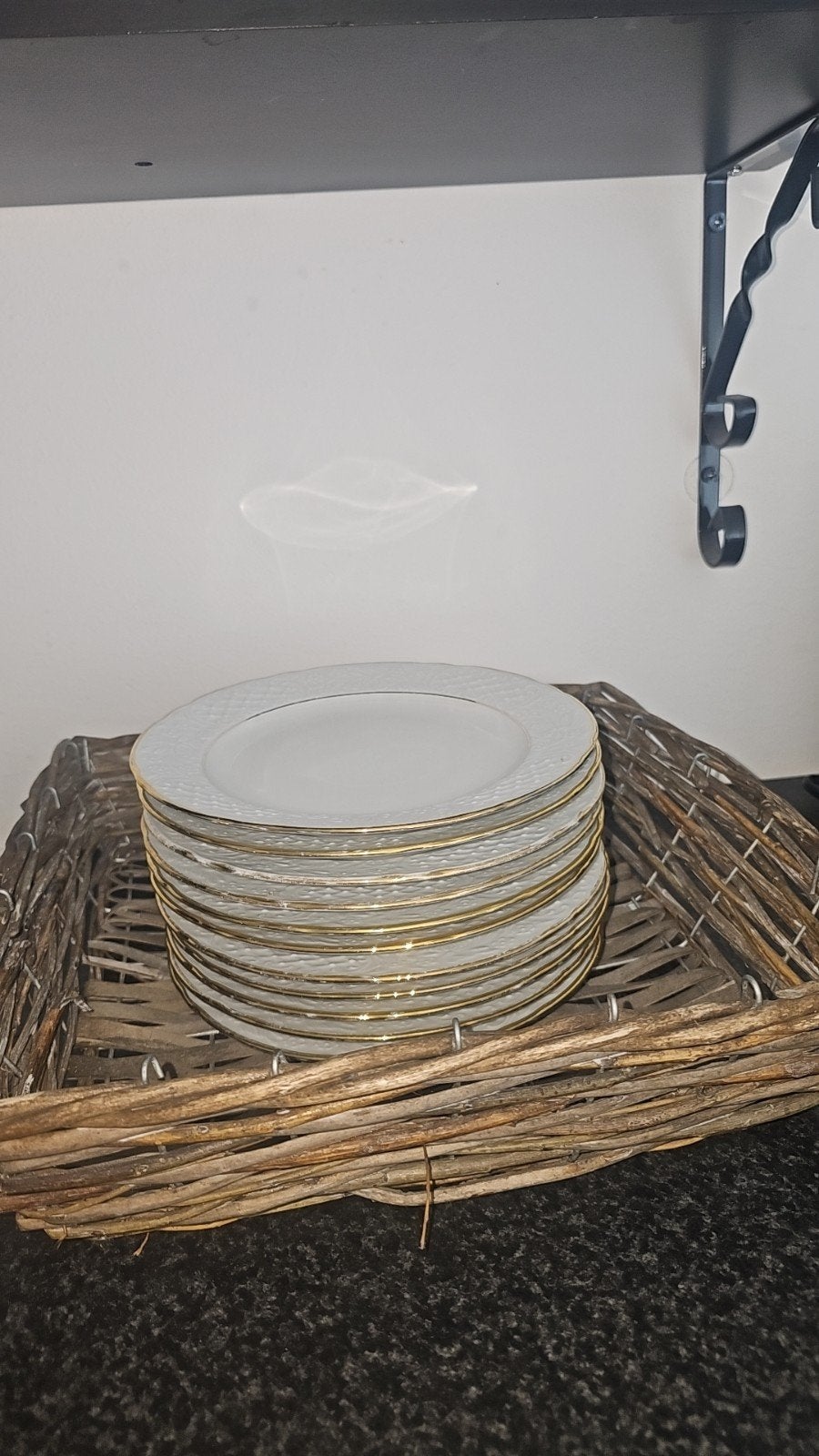 witte borden met gouden rand alles €17.50, Antiek en Kunst, Ophalen of Verzenden