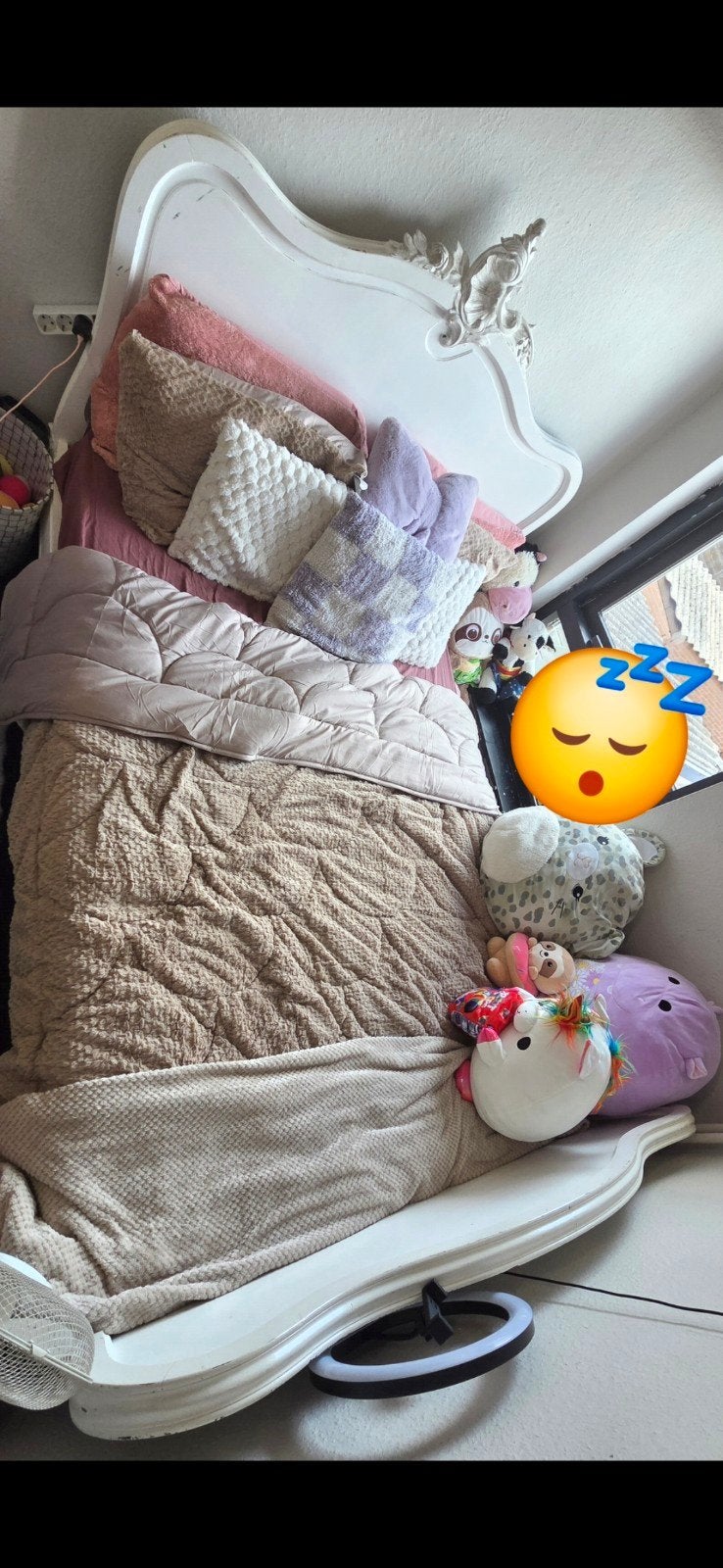 Mooi barok bed met spiraalbodem en optioneel matras, Ophalen, Gebruikt, Barok, 190 cm of minder