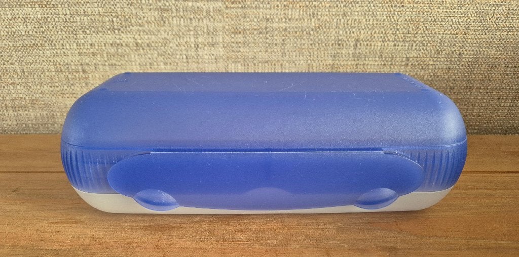 Tupperware Columbus Lunchbox 25x11x8,5cm Blauw/Wit, Huis en Inrichting, Ophalen of Verzenden, Zo goed als nieuw, Blauw, Overige typen