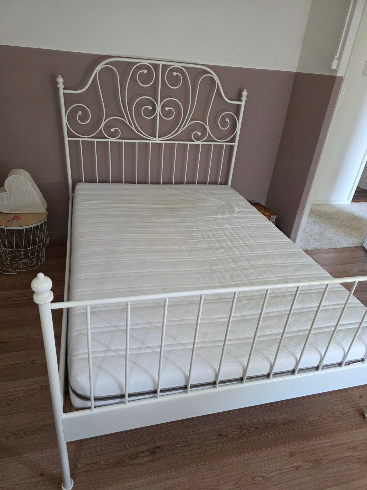 Tweepersoons ledikant ikea, Ophalen, Wit, Tweepersoons, 140 cm