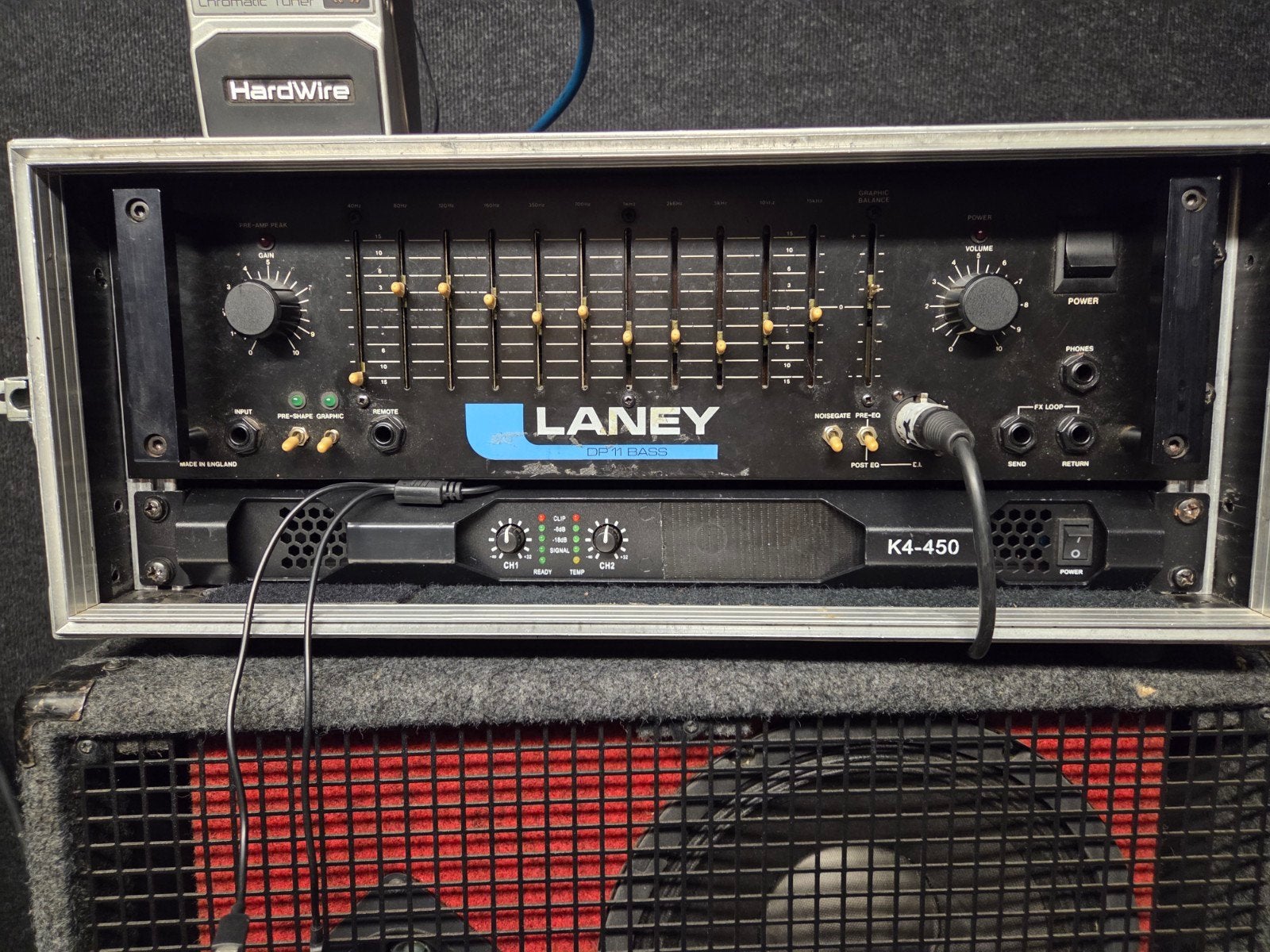 Laney DP150 Bass Pre-Amp met K4-450 Eindversterker in Rack, Ophalen of Verzenden, Gebruikt, 100 watt of meer