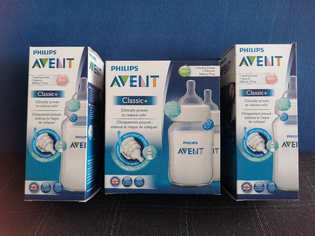 Philips Avent Classic+ flessen: 2x 330 ml + 2x 260 ml, Flessen- of potjesverwarmer, BPA-vrij, Nieuw, Philips Avent
