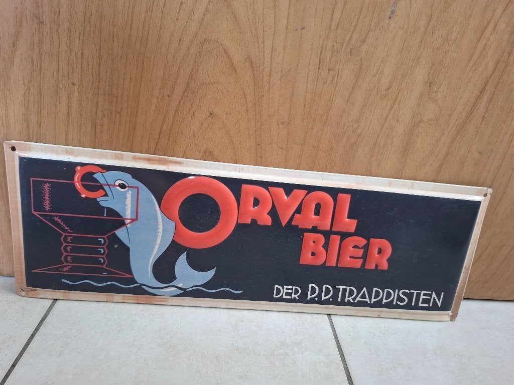 Reclamebord Orval - Zeldzame Nederlandstalige versie, Ophalen of Verzenden, Nieuw, Reclamebord, Plaat of Schild, Overige merken