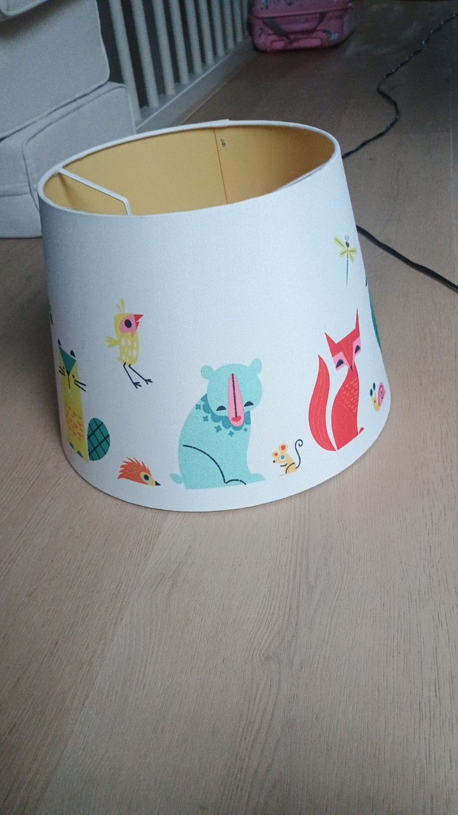 Ikea lampenkap met dierenprint, Ophalen, Gebruikt, Wit, Rond