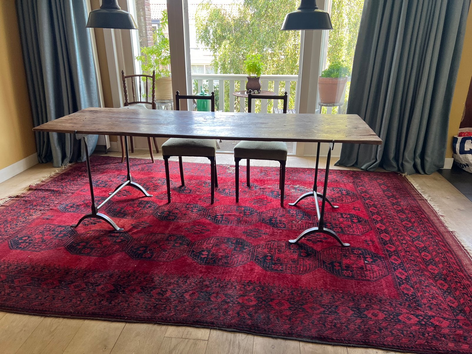 Afghan Wool Carpet, Ophalen, Gebruikt, Rood, 200 cm of meer