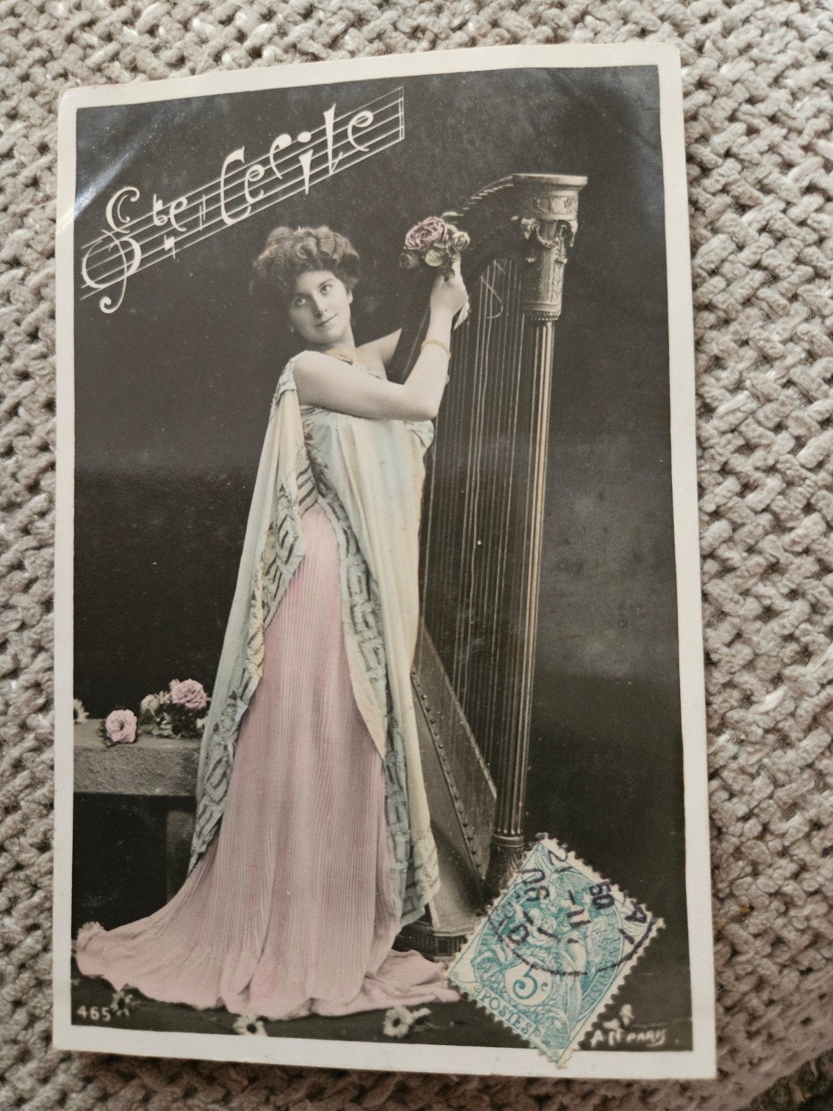 dame met harp - Sainte Cécile met Harp, Ophalen of Verzenden