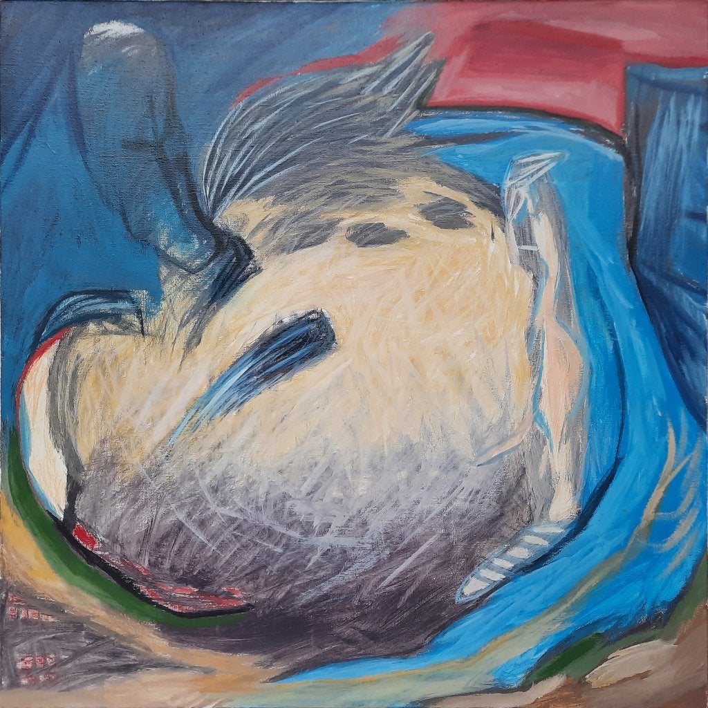 Feniks - Jan Kees Vergouw, Antiek en Kunst, Abstract, Acrylverf, Hout, Gesigneerd