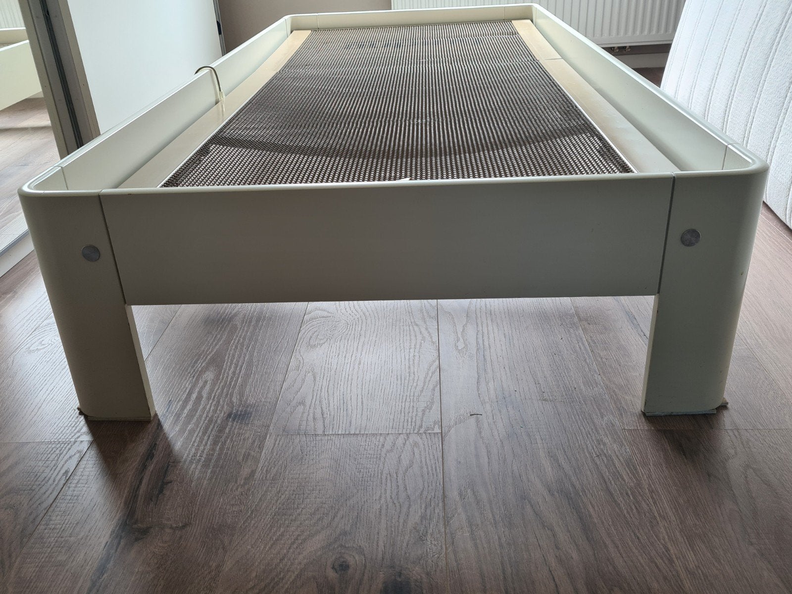 Auping één persoonsbed met spiraal bodem, Ophalen, 90 cm, Eenpersoons, Hout