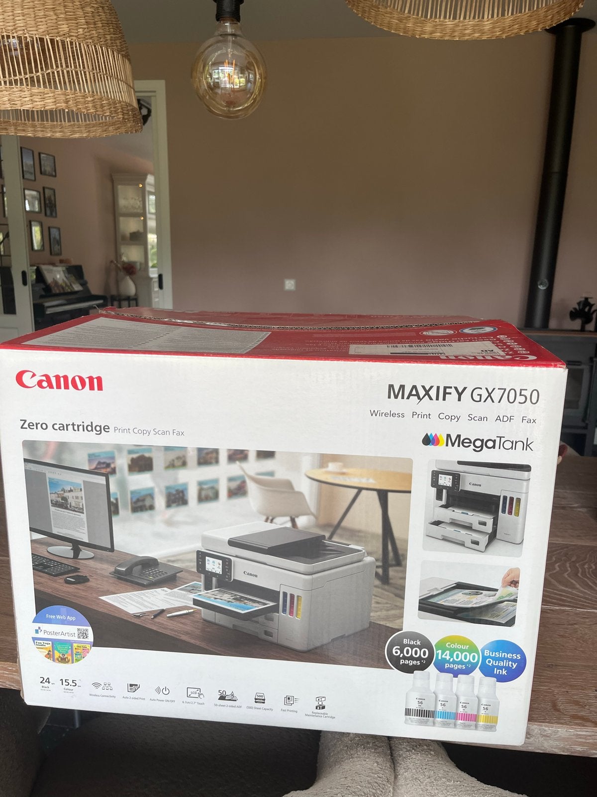 CANON MAXIFY GX7050 PRINTER NIEUW IN DOOS + C13-stekker, Computers en Software, Printers, Ophalen, Inkjetprinter, All-in-one, Scannen