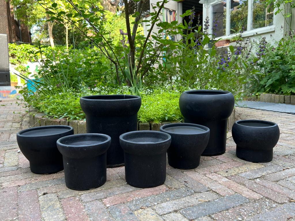 Ikea Sinnerlig bloempotten zwart, Tuin en Terras, Ophalen, Gebruikt, Rond, Balkon