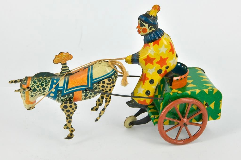 VINTAGE  BLIKKEN  CIRCUS CLOWN, Antiek en Kunst, Antiek | Speelgoed, Ophalen of Verzenden