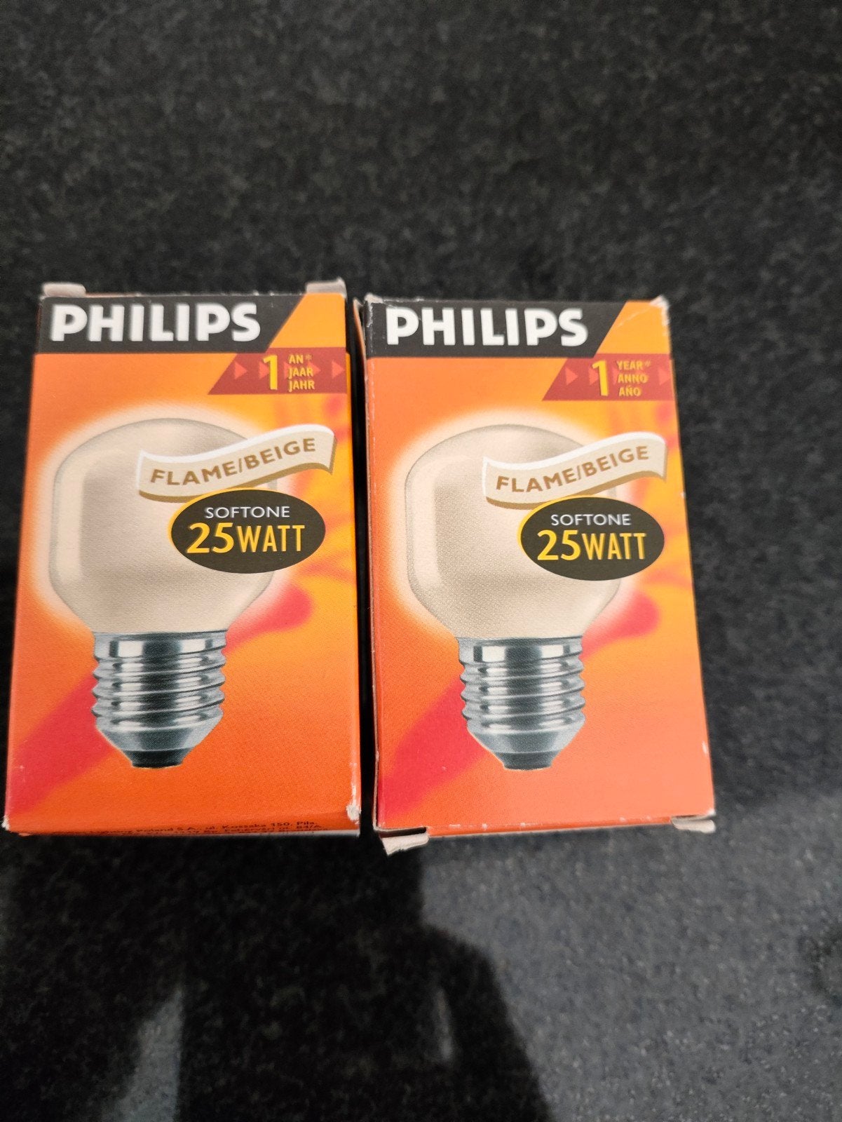 Philips Softone Flame/Beige 25W E27 gloeilampen (2 stuks), Beige, Philips, Nieuw, E27 (groot)