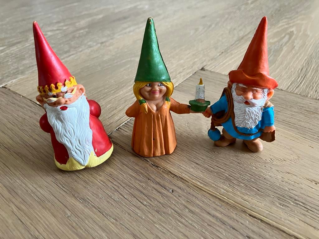 David de Kabouter Rien Poortvliet Vintage Poppetjes Set, Ophalen of Verzenden, Gebruikt