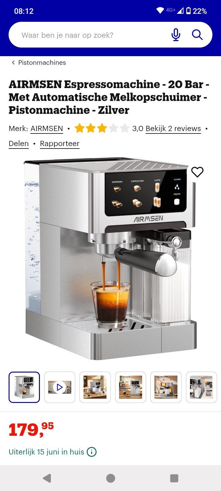 Espresso apparaat, Ophalen, Zo goed als nieuw, Espresso apparaat