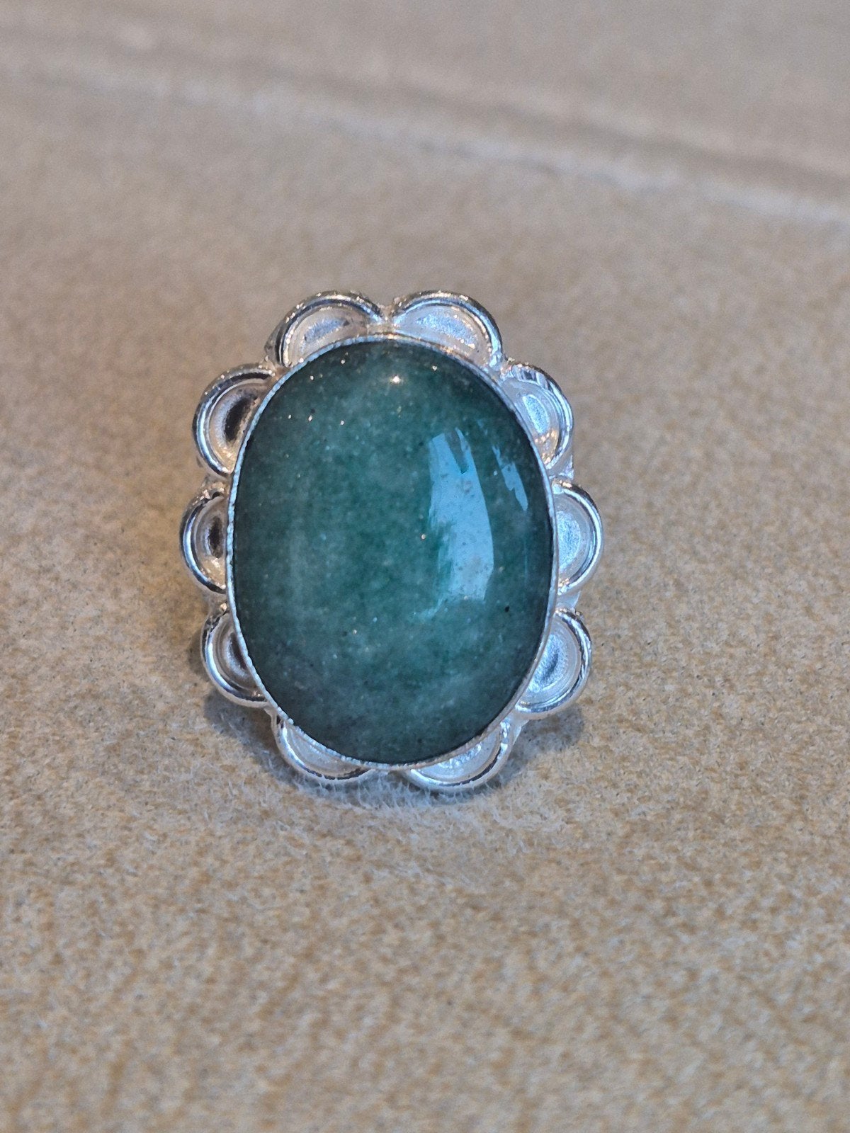 Nieuwe Zilveren Ring 925 met Aventurijn Maat 16.5, Nieuw, Ophalen of Verzenden, Kleiner dan 17, Met edelsteen