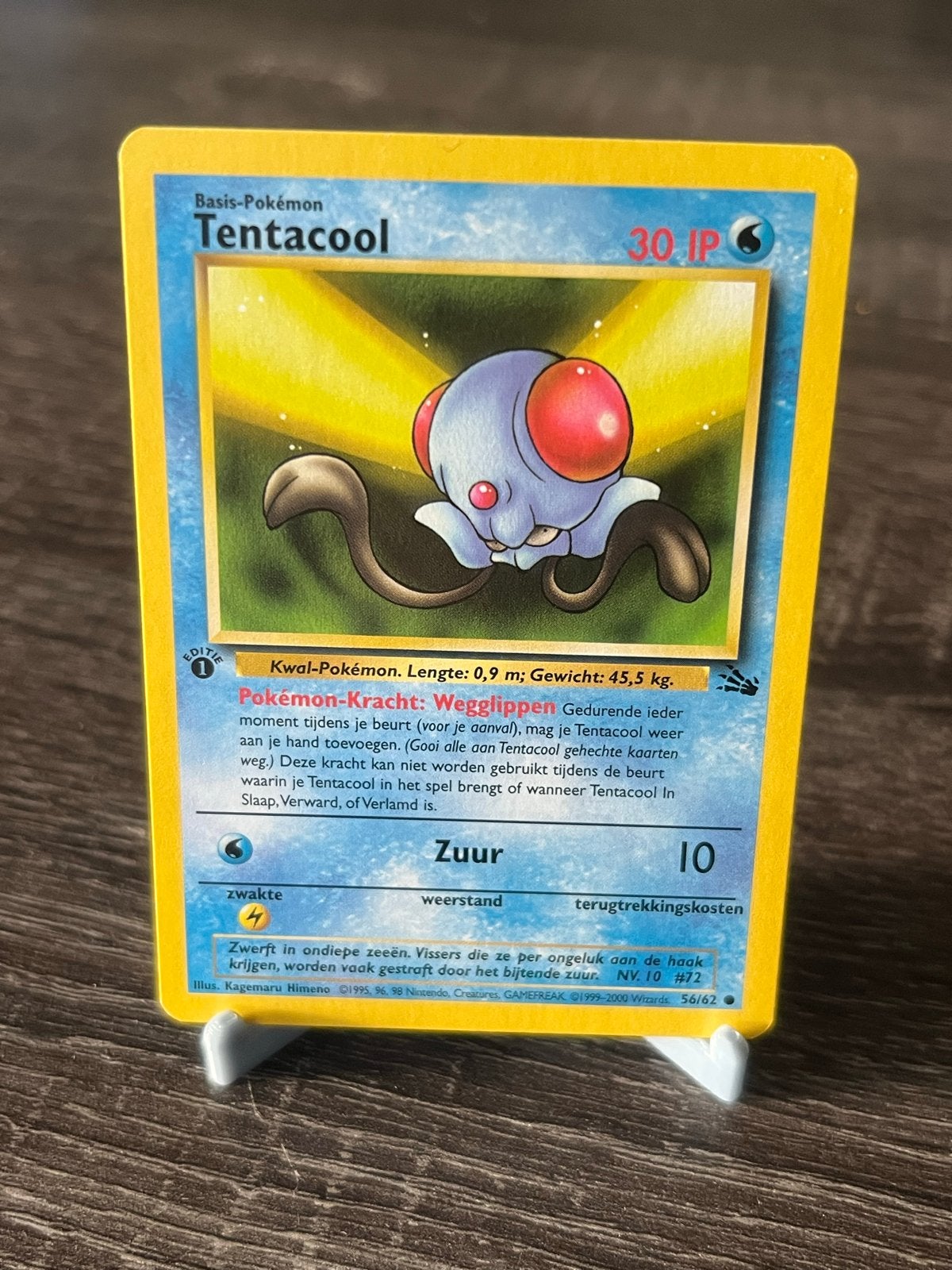 Tentacool 1e editie NL (56/62) - Fossiel - EX, Ophalen of Verzenden, Gebruikt, Losse kaart