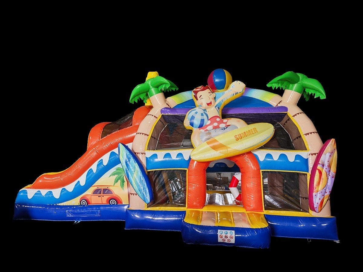 te koop mooi nieuw springkussen multiplay beach 5,5 x 8,4 m, Ophalen of Verzenden, Nieuw, Verjaardag