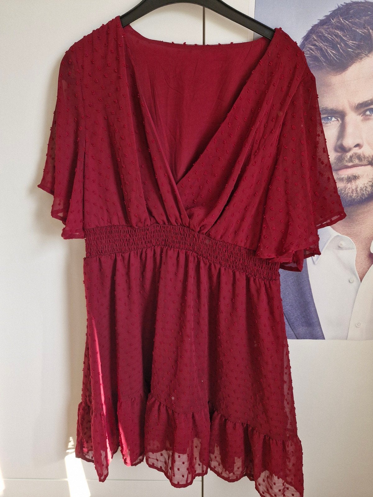 46, rood jurkje van Shein, Kleding | Dames, Jurken, Zo goed als nieuw, Maat 46/48 (XL) of groter, Rood, Boven de knie, Ophalen of Verzenden