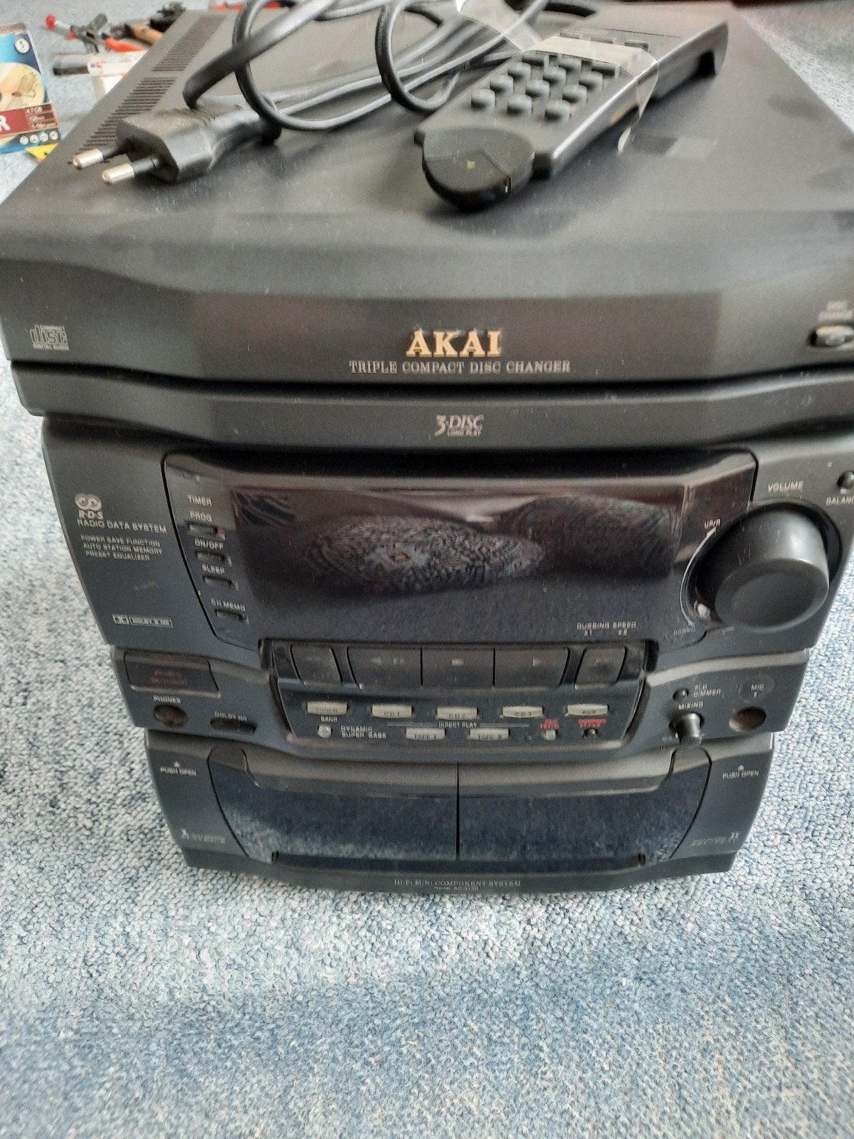 Akai Triple Compact Disc Changer Hi-Fi Mini Component System, Ophalen of Verzenden