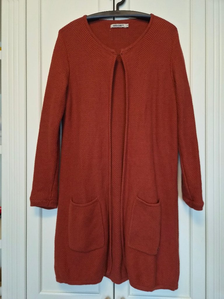 Garcia jeans vest, gebreid, (roest)oranje, dames, maat XL, Maat 42/44 (L), Oranje, Ophalen of Verzenden, Zo goed als nieuw
