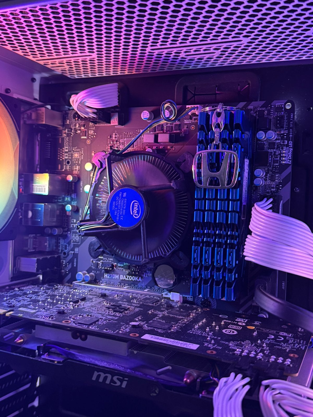 Msi h270m moederbord tekoop met cpu en harde schijf, 1 speler, Ophalen, Zo goed als nieuw, Vanaf 3 jaar