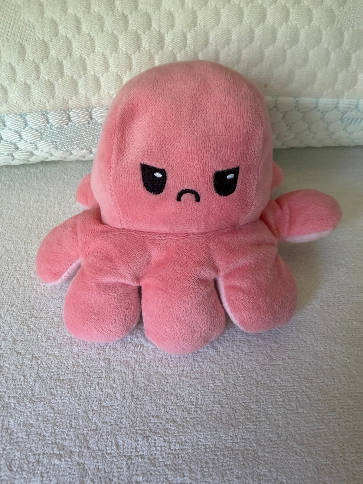 Omkeerbare knuffel octopus - boos en blij in één!, Overige merken, Overige karakters, Overige typen, Ophalen of Verzenden