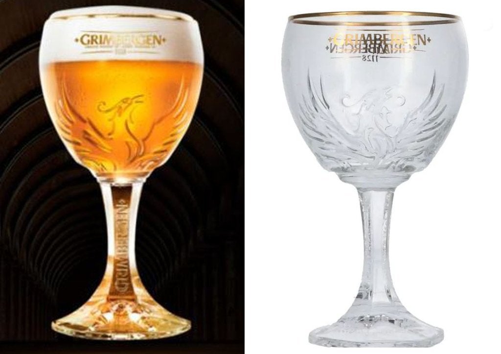 2 Nieuwe Grimbergen Bierglazen 0,25 L, Ophalen of Verzenden, Nieuw, Glas of Glazen, Overige merken