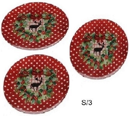 Onderbord hert dot kerstborden set/3, Overige materialen, Verzenden, Nieuw, Bord(en)