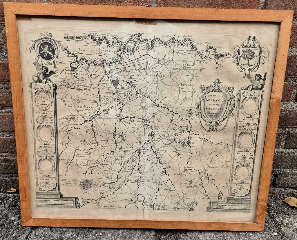 "Quarta Pars Brabantiæ cujus caput Sylvaducis" 1660 orig.!!, Ingelijst, Ets, Cartografie, 41 cm