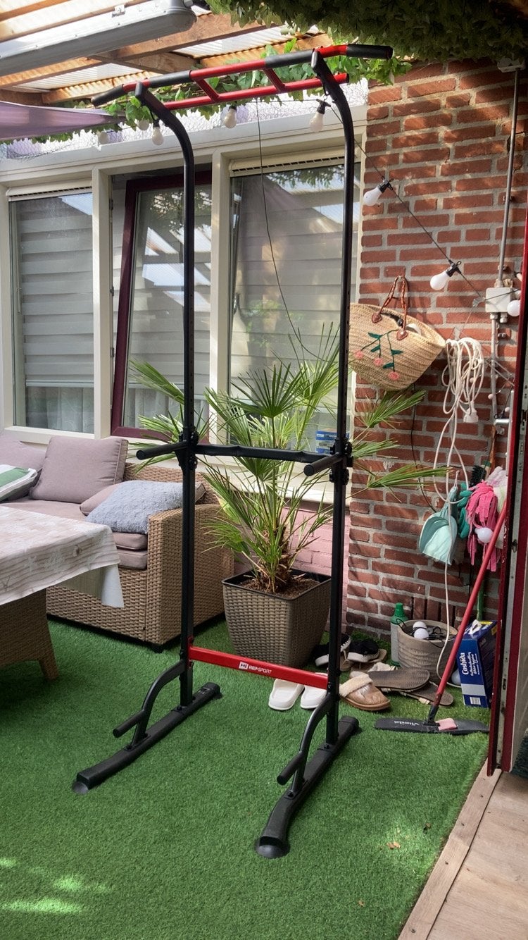 Hop-Sport Dip Station met Klimrek - Krachttraining, Ophalen, Zo goed als nieuw, Armen, Overige typen