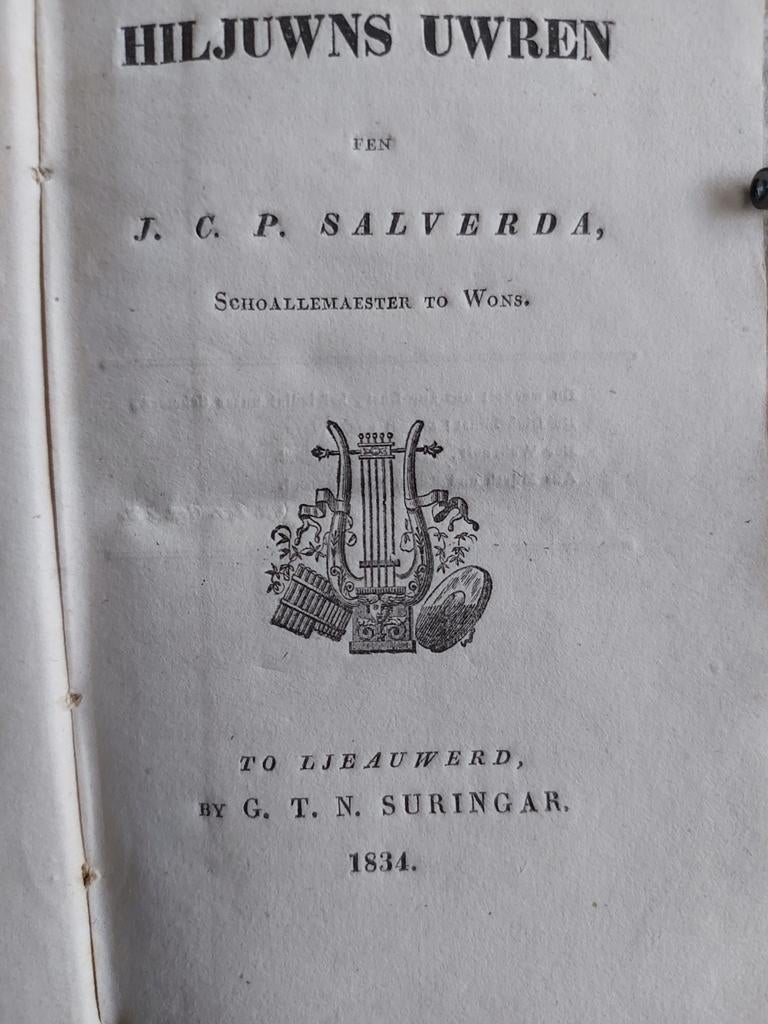 HILJUWNS UWREN - Zeldzaam boek uit 1834 Oud Fries., Ophalen of Verzenden, J. C. P. Salverda