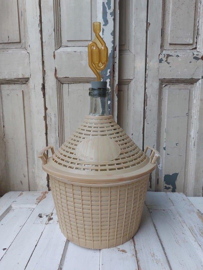 Vintage mandfles Demijohn, Antiek en Kunst, Ophalen of Verzenden