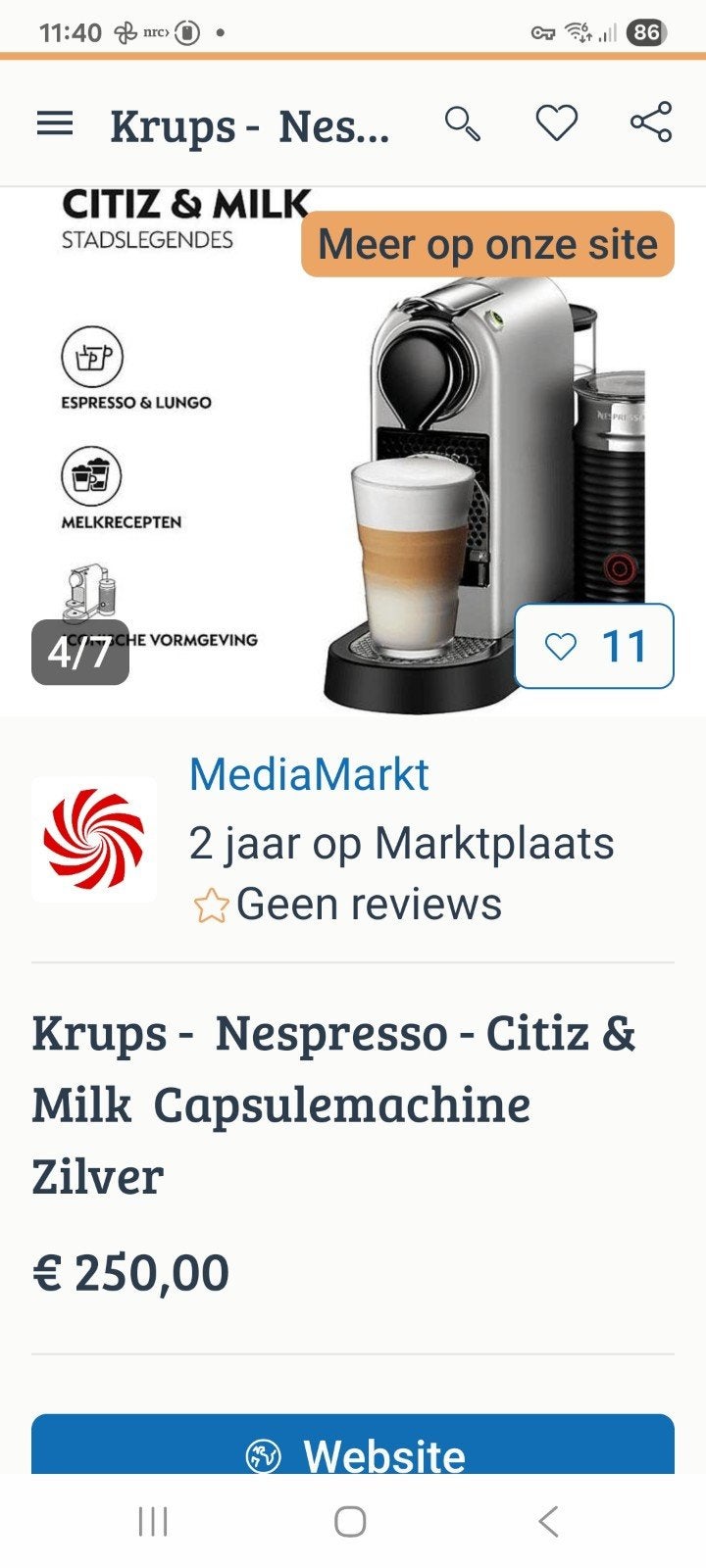nespresso apparaat cups en melkmachine., Gebruikt, Krups, Nespresso, Ophalen of Verzenden