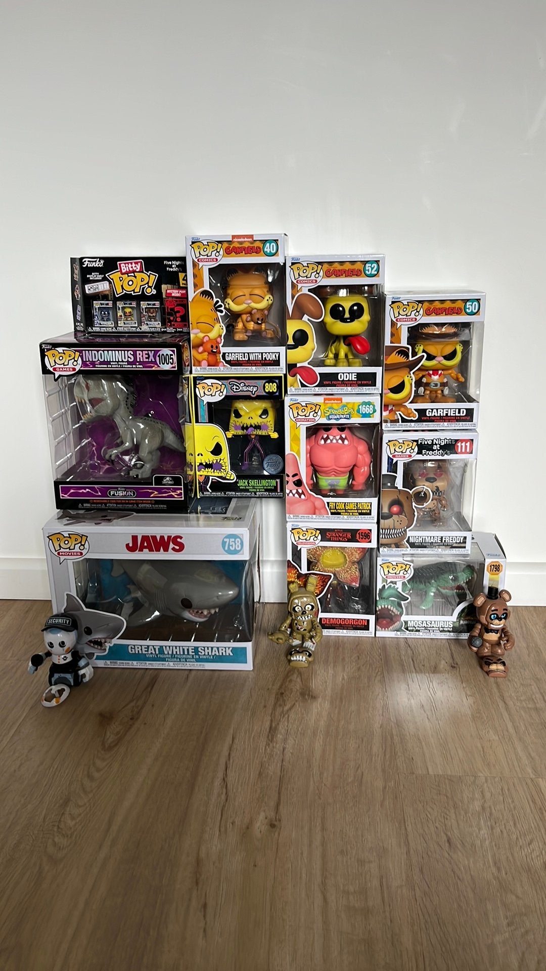 Funko pop verzameling FNAF, JAWS, jurassic world en garfield, Ophalen of Verzenden, Zo goed als nieuw