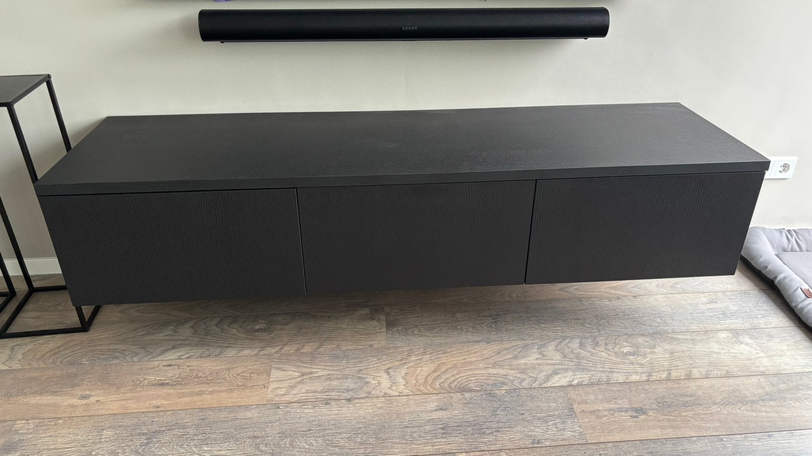 Zwart zwevend tv meubel, Ophalen, 150 tot 200 cm, Zo goed als nieuw, Minder dan 100 cm