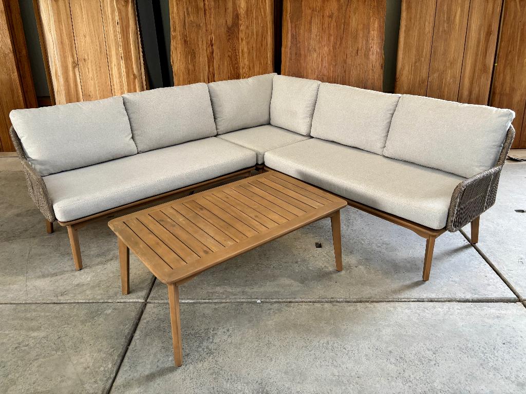 Loungehoek Lena | wicker lichtgrijs, Ophalen, Nieuw