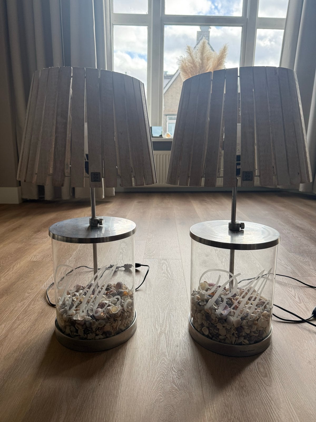 Set van 2 Riviera Maison Tafellampen met Schelpen, Ophalen, Riviera Maison, E27 (groot), Overige kleuren