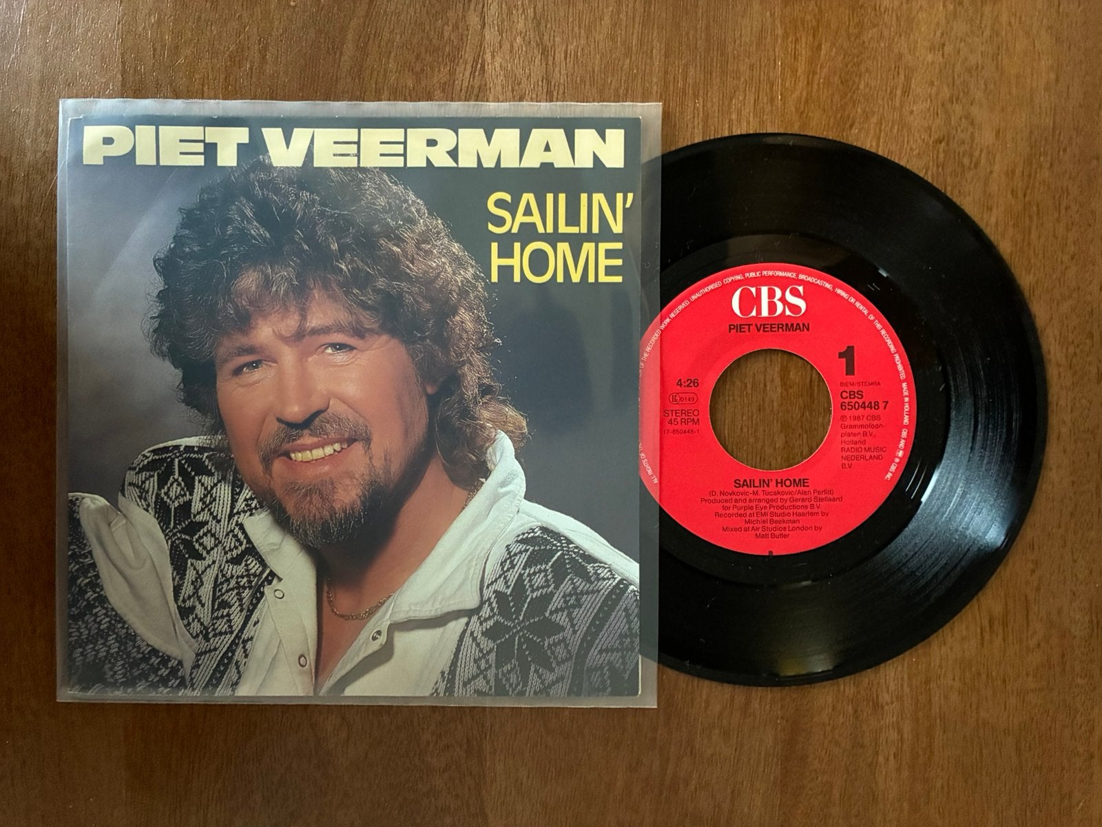 Piet Veerman - Sailin’ home, Cd's en Dvd's, Ophalen of Verzenden, 7 inch