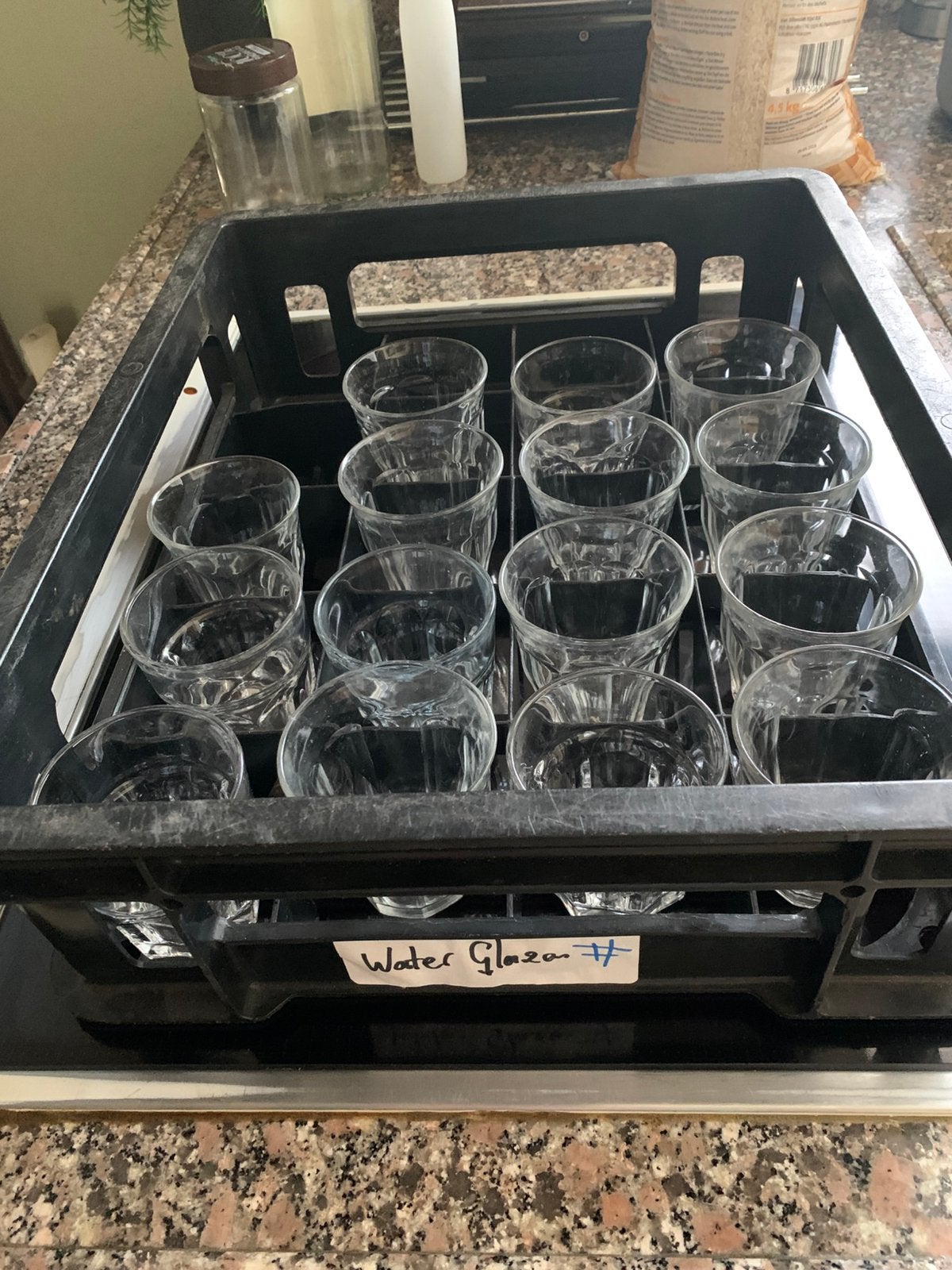 Waterglazen, Ophalen, Gebruikt