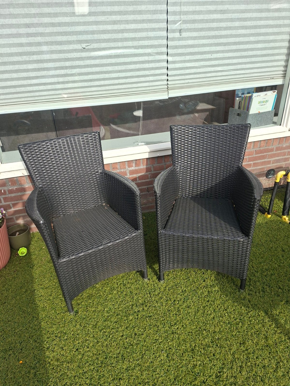 2 Rotan stoelen - Goede staat, Tuin en Terras, Ophalen, Gebruikt, 2 zitplaatsen