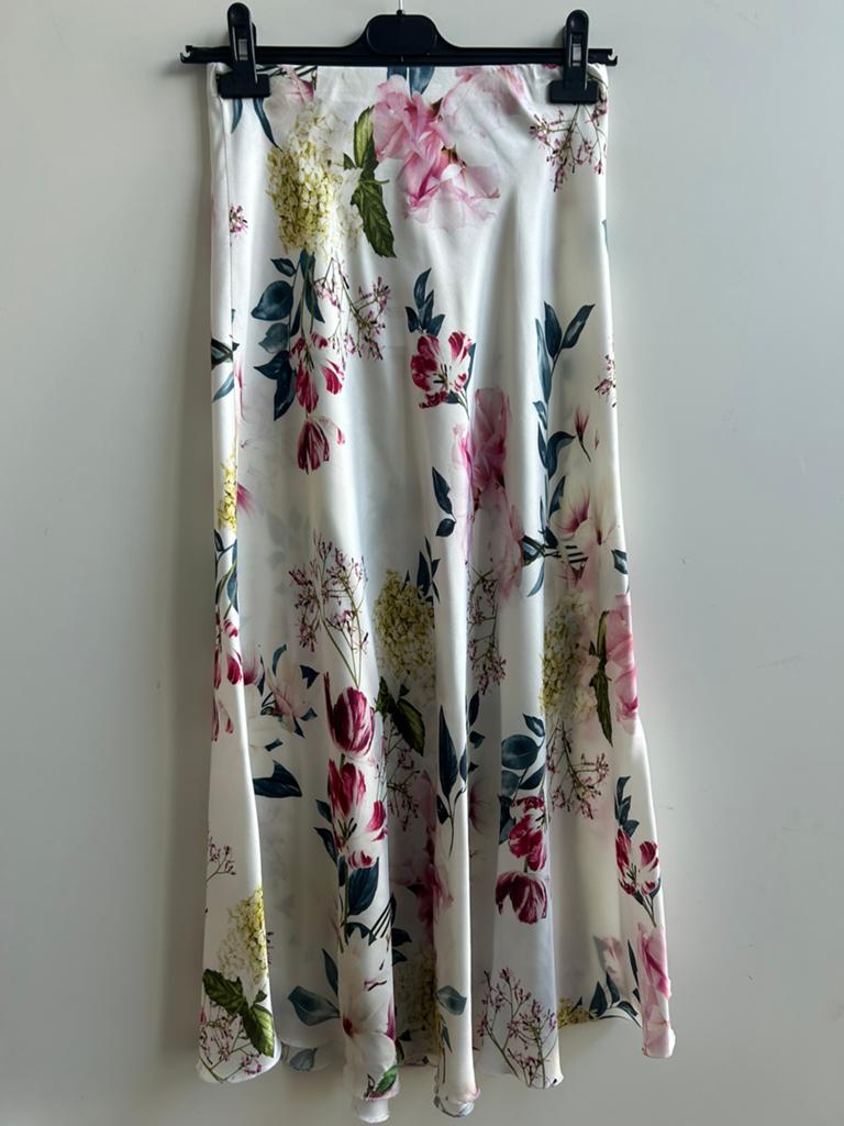 MADE IN ITALY lange rok met bloemenprint mt TU