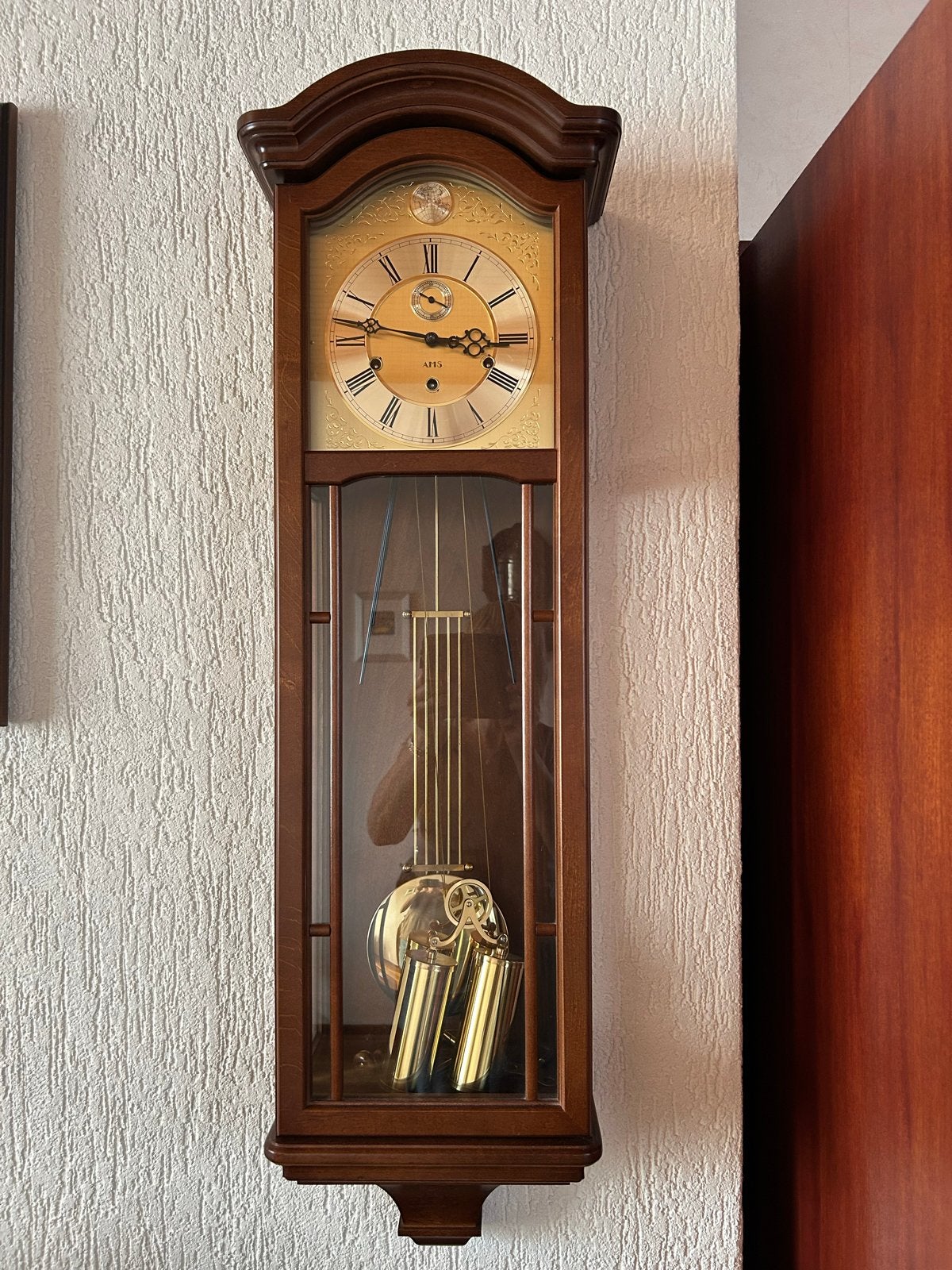 Klassieke wandklok met slinger en gewichten - AMS, Ophalen