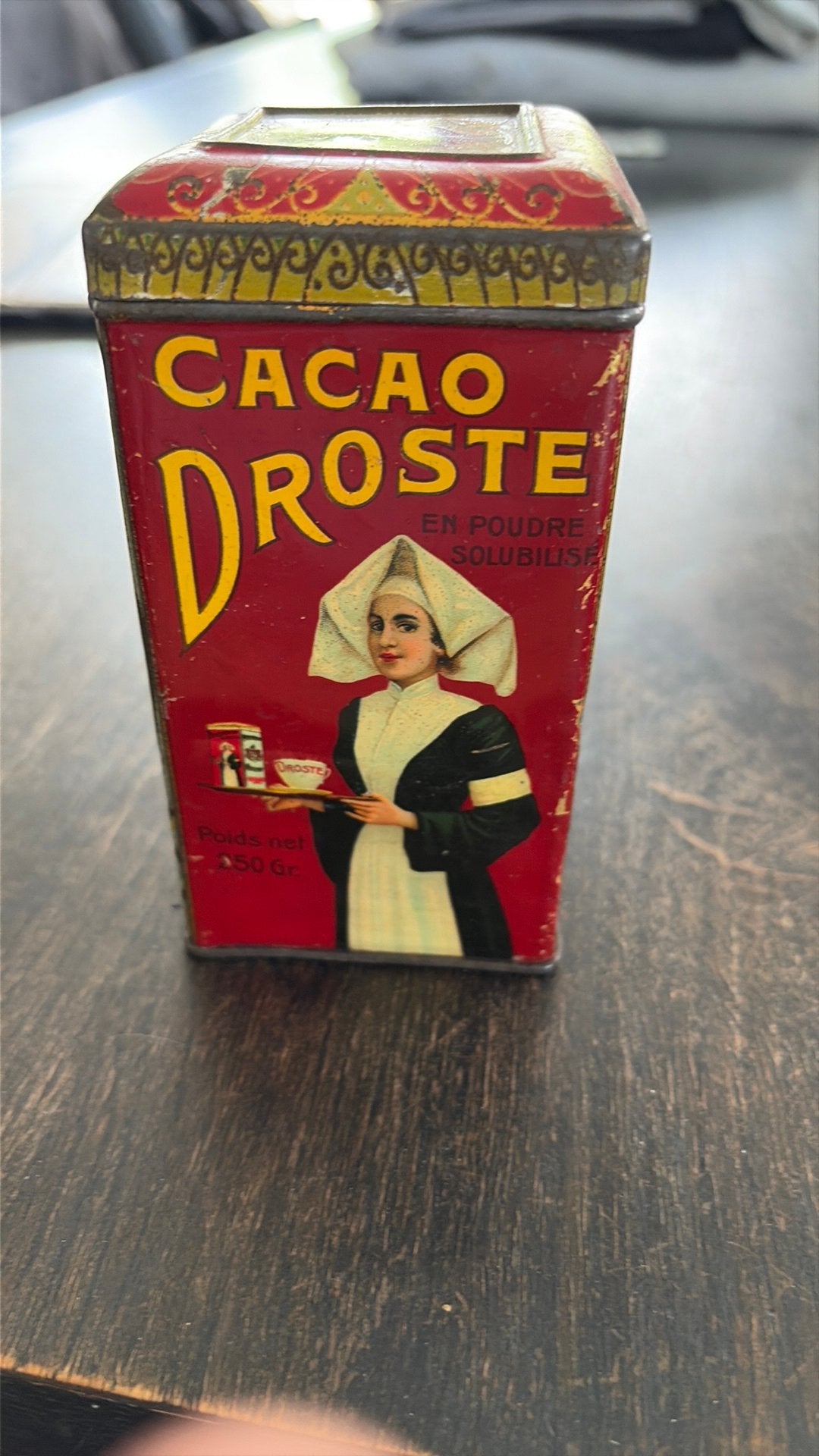 Droste blik franse markt 250 gram, Verzamelen, Ophalen of Verzenden, Zo goed als nieuw, Overige, Droste