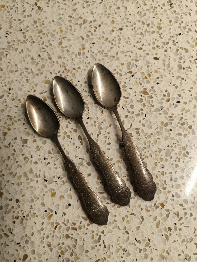 3 theelepels DE, Ophalen, Zilver