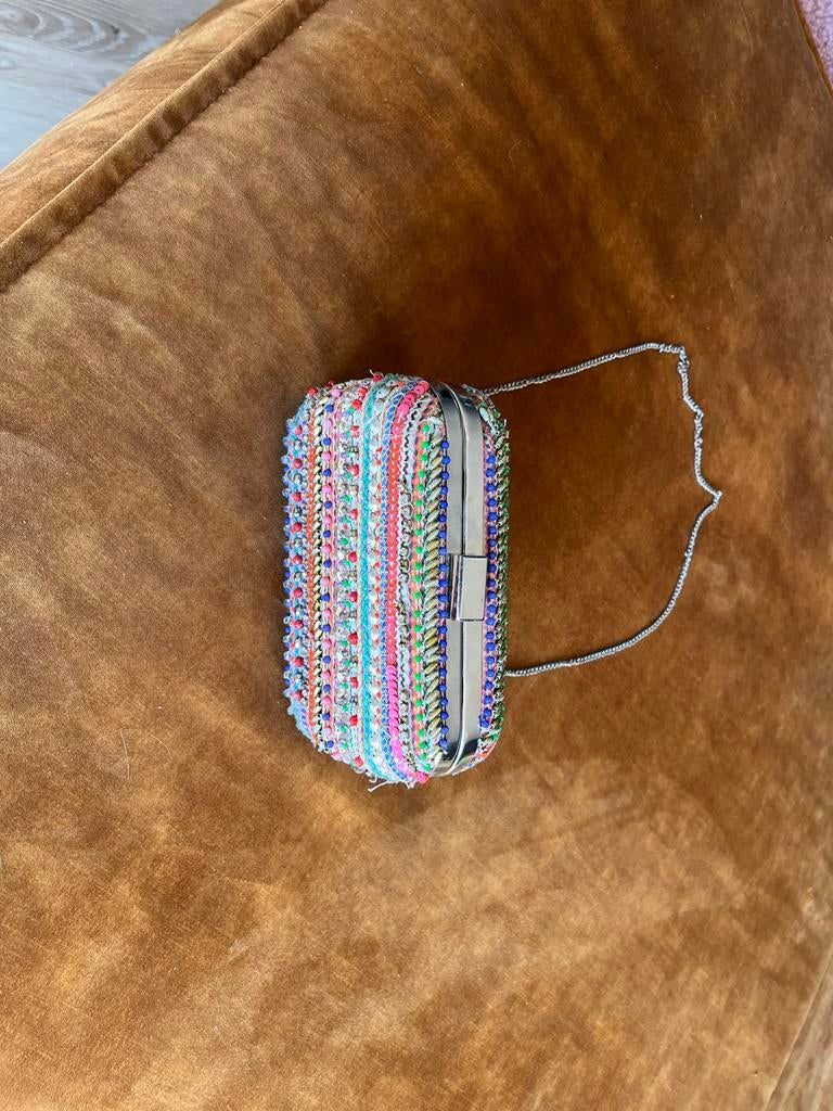 Zara Clutch - Kleurrijk en feestelijk tasje, Ophalen of Verzenden, Zo goed als nieuw, Overige kleuren, Avondtasje